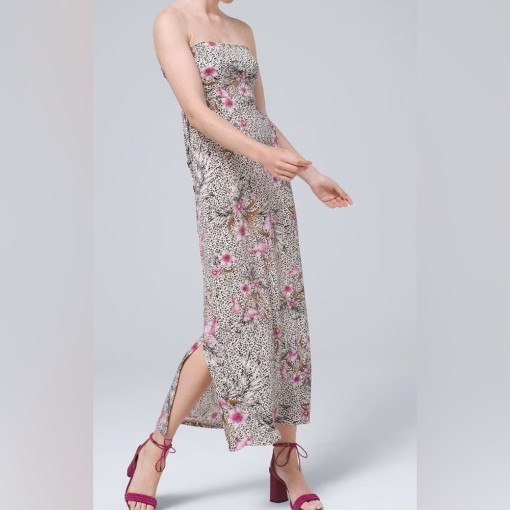 Convertible Matte Jersey Skirt/Dress Side Ruche with Slit Flora Soft Stretchy XS